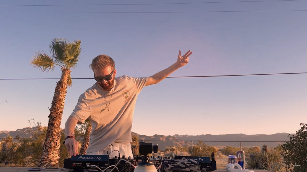 DJ in desert - pioneer dj -party man - music - electronic music